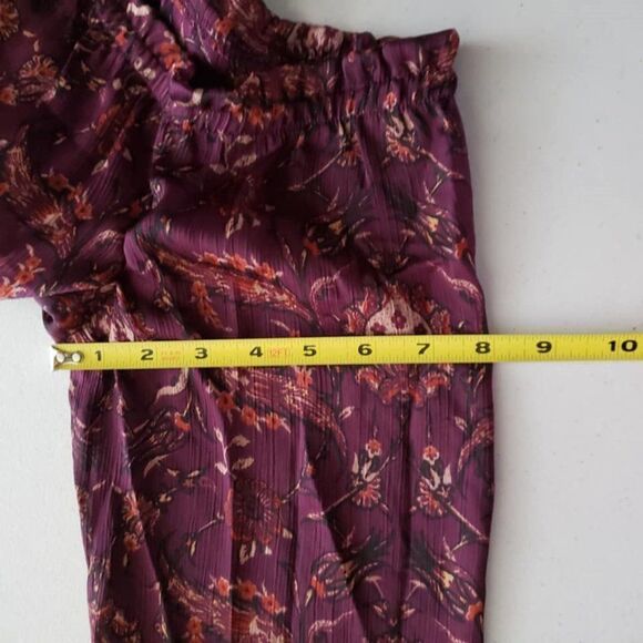 Xhilaration Maroon Off-Shoulder Floral Boho Blouse 1X - Picture 11 of 14